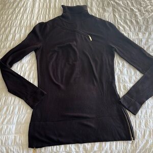 Cache Brown with gold peekaboo sweater turtle neck size small